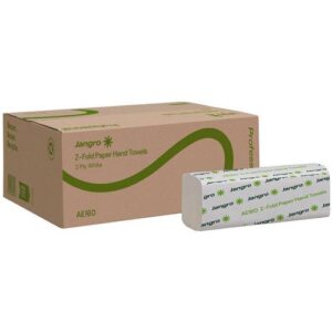 Hand Towel - Z-Fold - Jangro - White - 2 Ply - 150 Sheet