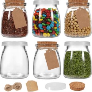 7oz Glass Jars - 6 Pack - 200 ml with Lid