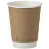 Hot Cup - Double Wall - Paper - Biodegradable - Edenware - Brown - 8oz (24cl) - 80mm dia