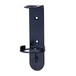 Graphite single wall bracket for a 300ml soap bottle, shown at an angle
