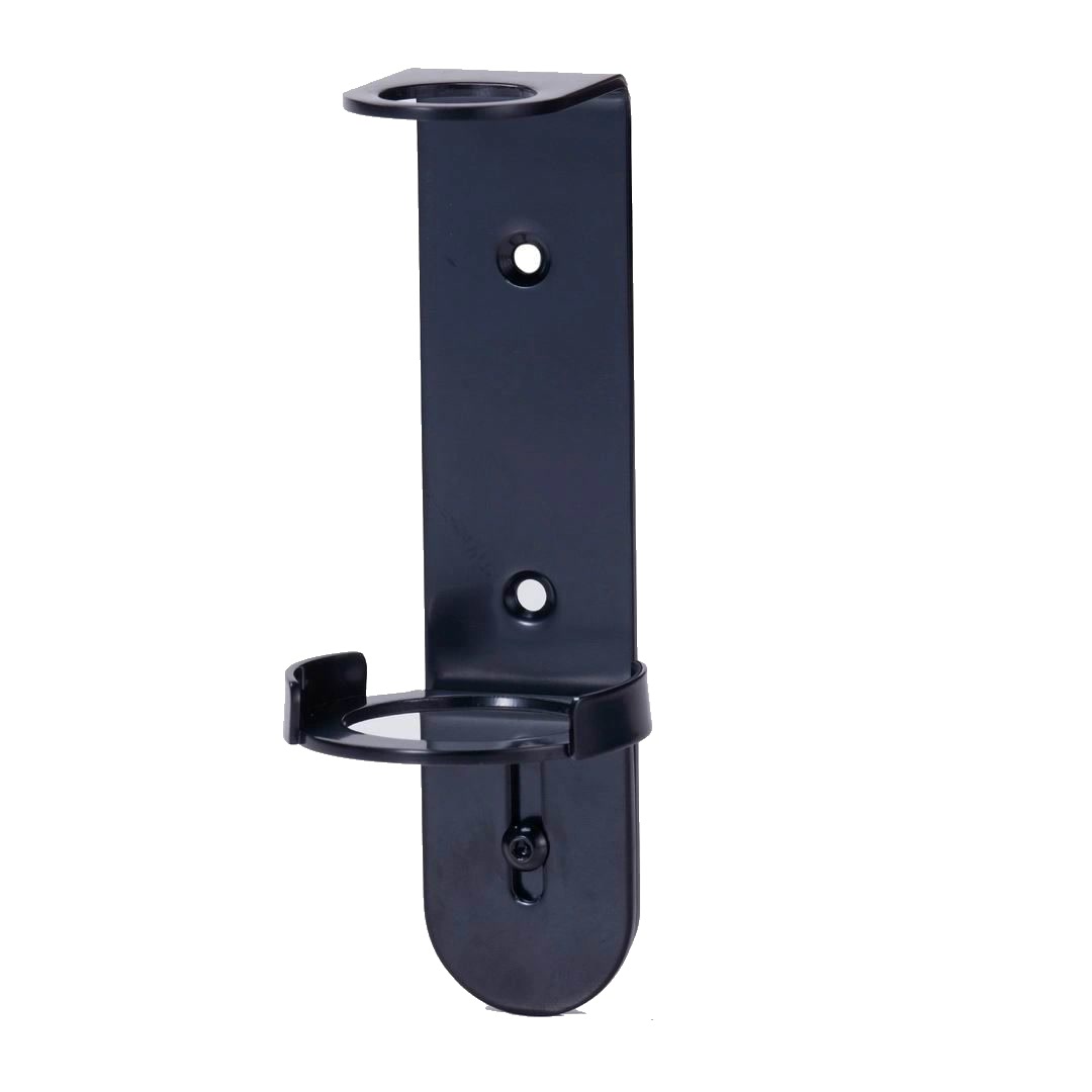 Graphite single wall bracket for a 300ml soap bottle, shown at an angle