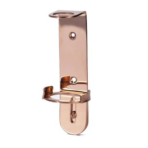Warm sunset gold single wall bracket for a 300ml soap bottle, shown at an angle